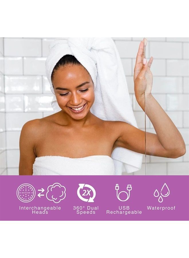 Spa Sciences NERA Shower Body Brush - 4-in-1 Multifunction Treatment - for Improved Exfoliation, Cleansing, Massaging - Includes Body Brush, Loofah, Pumice Stone, Massage Head - All Skin Types - Image 5