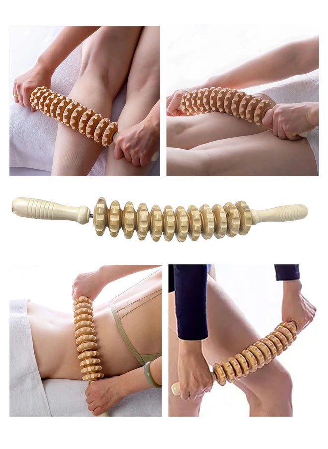 Generic Meridian massage stick solid wood twelve rounds push back handheld massager  - Image 5