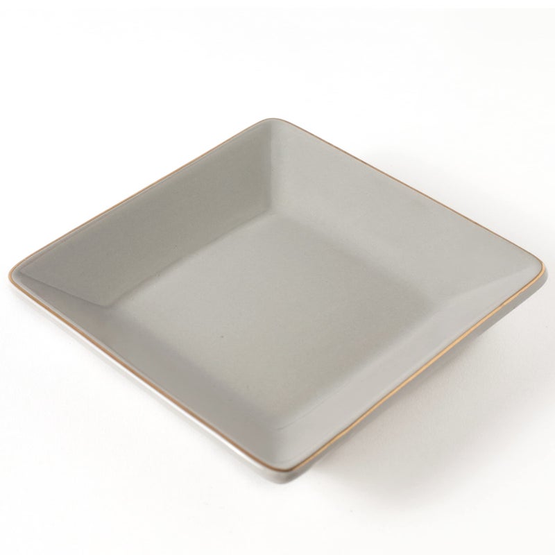 HANKOR Ceramic Jewelry Dish Tray, Decorative Trinket Tray Holder for Ring Earring Key, Gift for Women Girls, 4.7inch, Light Gray - Image 1