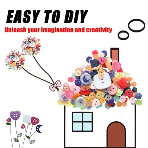 Lilaly 300pcs Pcs Strange Shape Resion Buttons for Crafts, 4 Holes Assorted Sizes Resin Buttons, for Crafting, Arts, DIY, Decoration, Sewing (Strange Shape) - Image 3