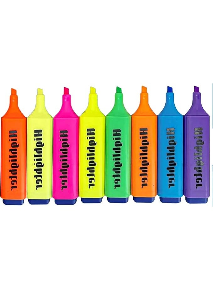 بروماس مجموعة أقلام تمييز مكونة من 8 قطع - أقلام تحديد فلورية بألوان الحلوى بطرف مائل 4 مم - Image 1