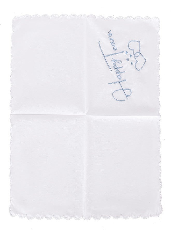 إيه أس في بي شوب منديل زفاف أزرق اللون عليه دموع الفرح - هدية تذكارية زرقاء للعروس ووالدتها - Image 3