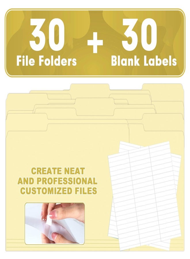 HERKKA 30 Pack File Folders with 1/3 Cut Tabs, 1/3 Cut Top Tab, Letter Size, Assorted,Designed for Office and Classroom Use (Manila) - Image 5