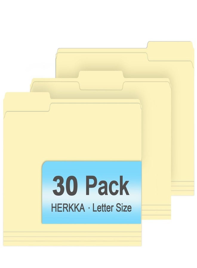 HERKKA 30 Pack File Folders with 1/3 Cut Tabs, 1/3 Cut Top Tab, Letter Size, Assorted,Designed for Office and Classroom Use (Manila) - Image 1