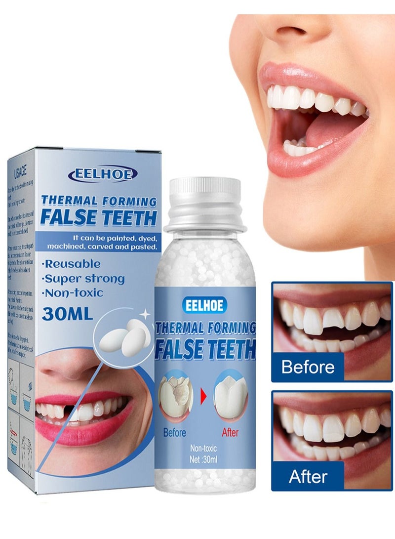 EELHOE Thermal Forming False Teeth Easy to Use Temporary Moldable Reusable Safe False Teeth Replacements for Filling Missing Broken Tooth to Restore Your Confident Smile in Minutes 30ml - Image 1