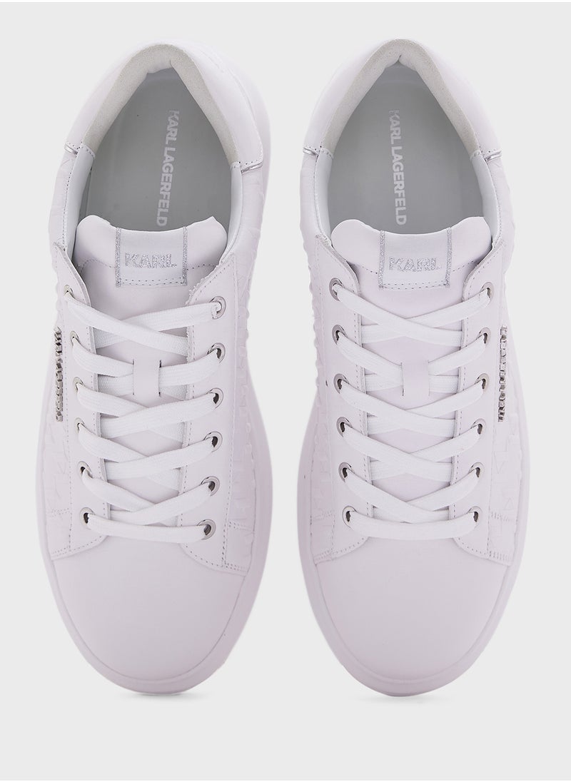 Karl Lagerfeld - Kapri Logo Print Lace Up Low Top Sneakers - Image 1