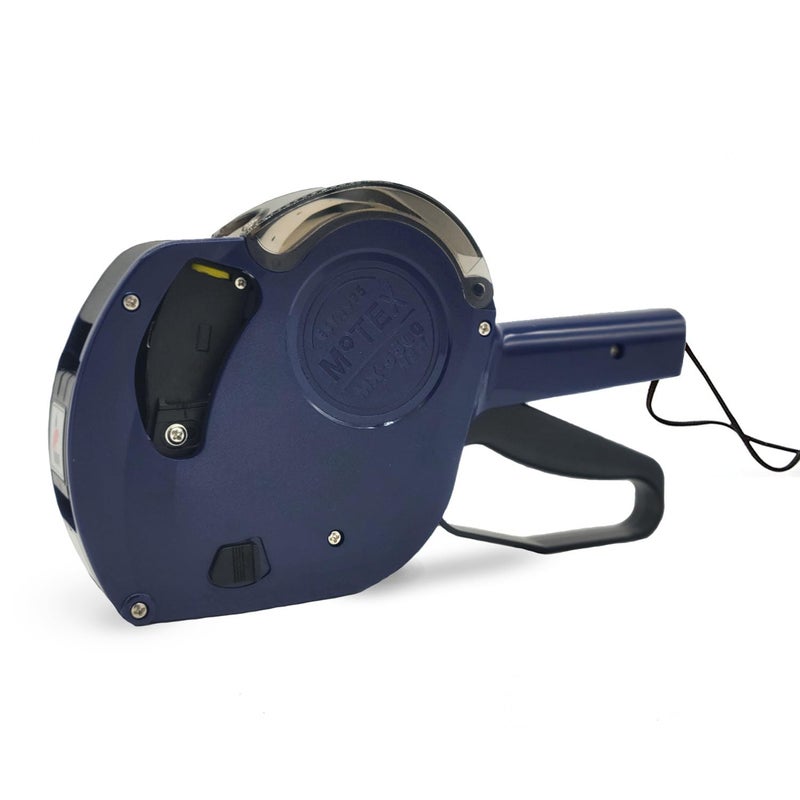 Motex MX5500 New Version 1 Line 8 Digits Price Tag Gun PreLoaded 1000 White Sticker Labels and PreLoaded Inker with 1 Ink Refill for Grocery Store Retail Shop Garage Sale Dark Blue