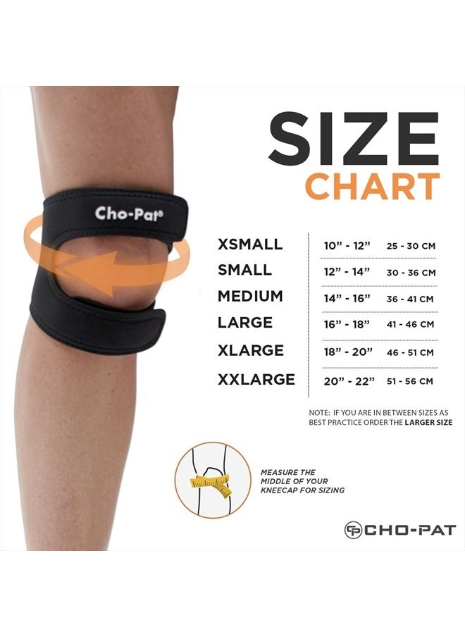 Cho-Pat - Dual Action Double-Layer Adjustable Knee Strap, Full Mobility and Knee Pain Relief for Chondromalacia, Osgood Schlatter's, Tendonitis, and Meniscus Tears, Medium - Image 1