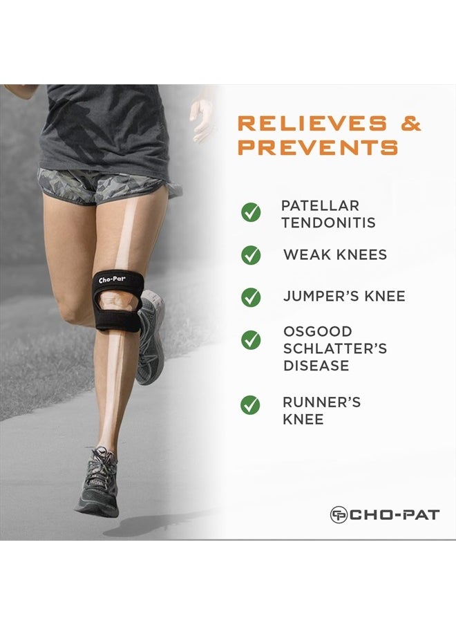 Cho-Pat - Dual Action Double-Layer Adjustable Knee Strap, Full Mobility and Knee Pain Relief for Chondromalacia, Osgood Schlatter's, Tendonitis, and Meniscus Tears, Medium - Image 1