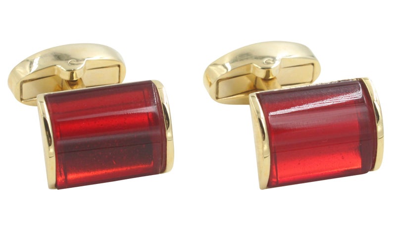 AUSCUFFLINKS 40th Anniversary Ruby Wedding Gift Husband | Cufflinks Gold Edge Red Cuff Links - Image 1