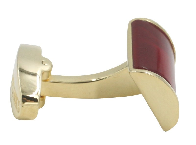 AUSCUFFLINKS 40th Anniversary Ruby Wedding Gift Husband | Cufflinks Gold Edge Red Cuff Links - Image 4