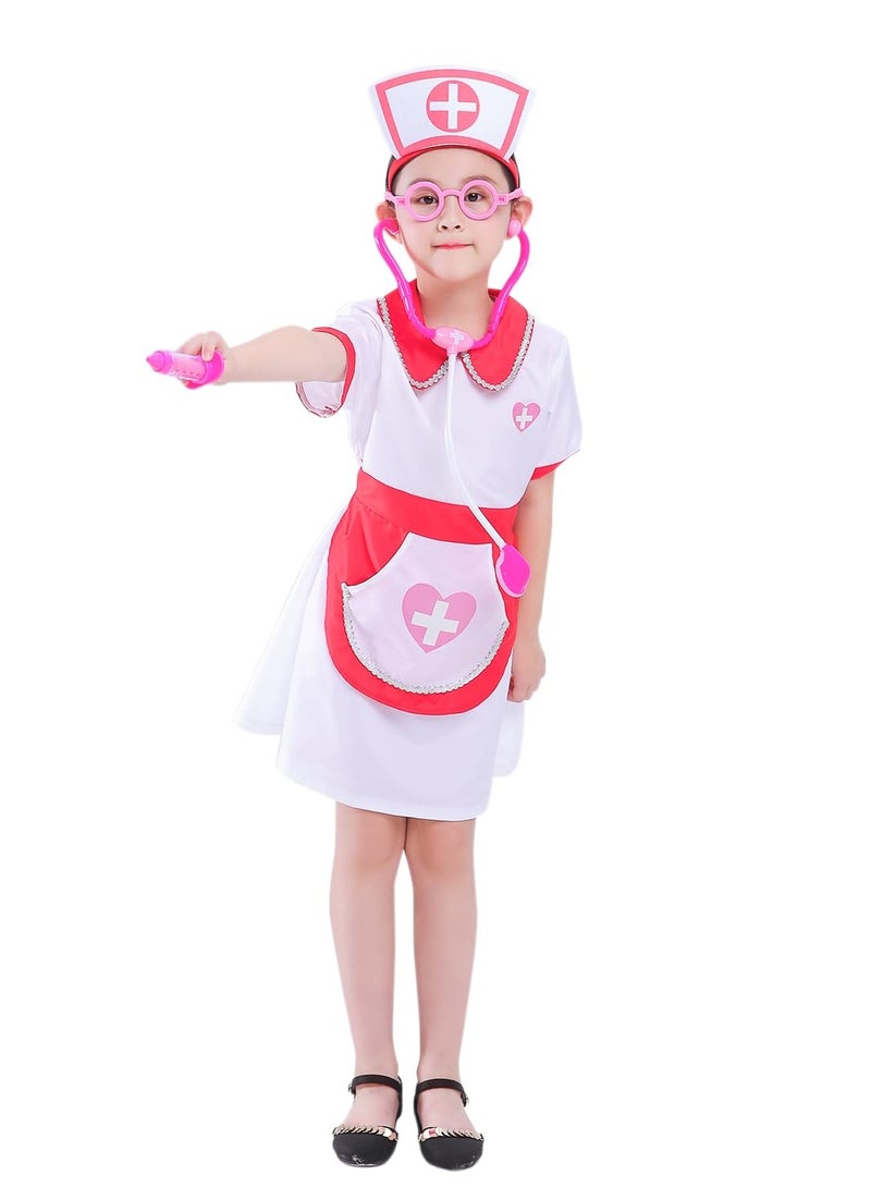 VUCATIN Kids Cosplay Set Doctor Dress up for Toddlers Nurse Costume Costume Accessories Suitable for Theme Party Cosplay Costume (Nurse) - Image 4