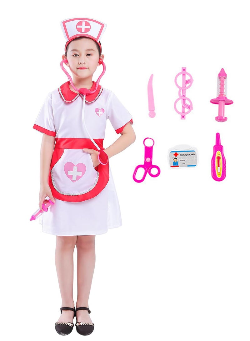 VUCATIN Kids Cosplay Set Doctor Dress up for Toddlers Nurse Costume Costume Accessories Suitable for Theme Party Cosplay Costume (Nurse) - Image 1