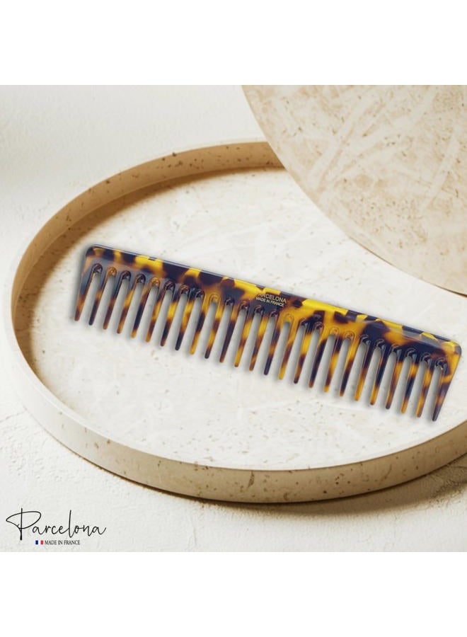 Parcelona French Wide Tooth Rake Volume Tokyo Large 7 1/2" Celluloid No Static Salon Style Hair Detangling Comb - Image 4