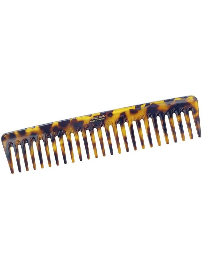 Parcelona French Wide Tooth Rake Volume Tokyo Large 7 1/2" Celluloid No Static Salon Style Hair Detangling Comb - Image 1