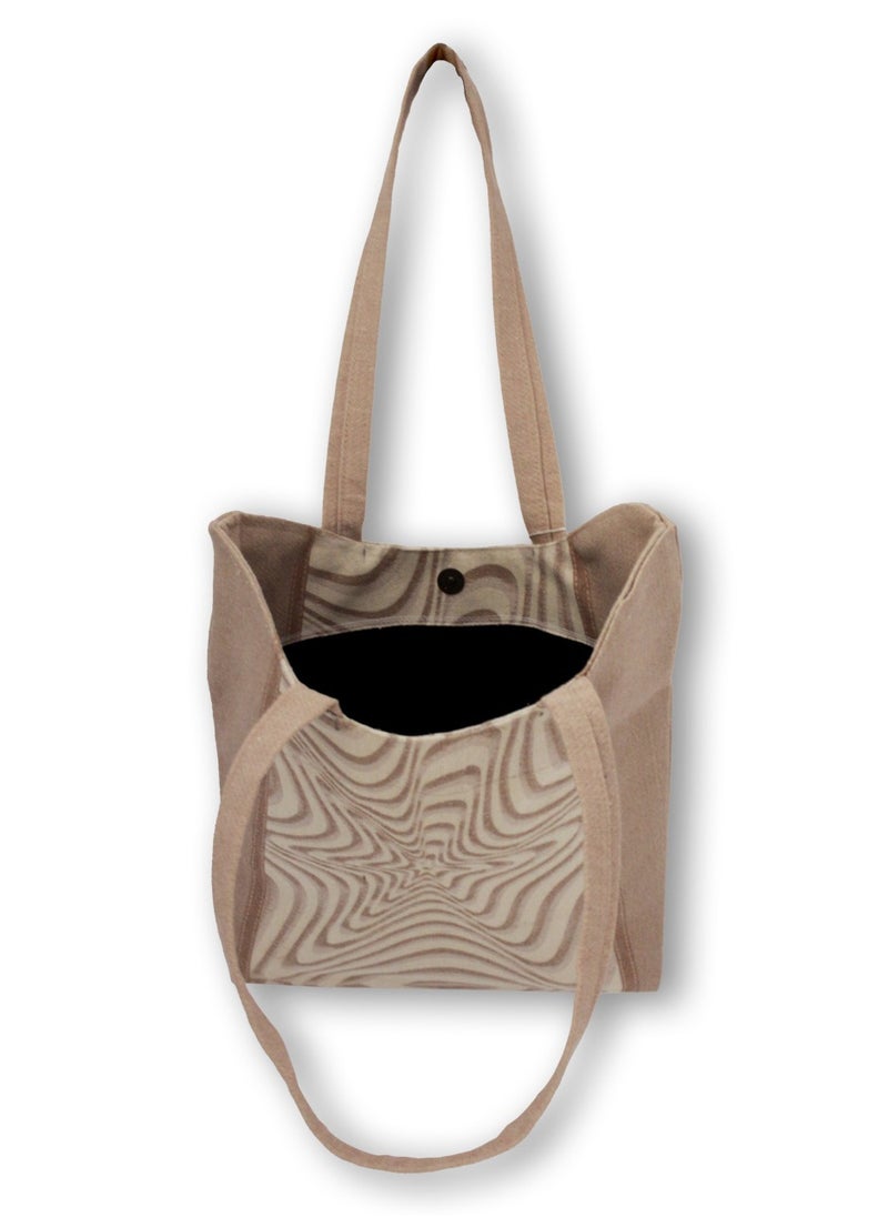 Gharibo Bags casual printed linen tote bag w230012c  - Image 3