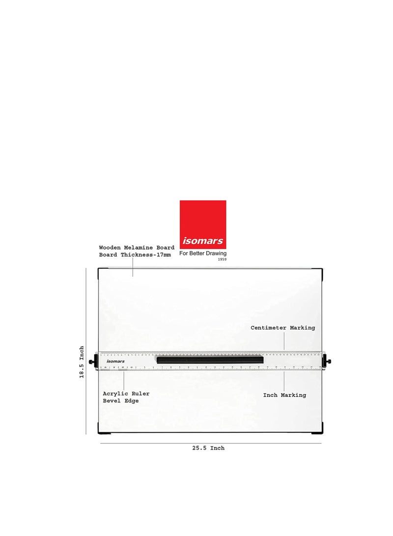 Isomars Drawing Board Table Model Kit Combo with 5 Adjustable Working Angles - A2 Size - 18.5" x 25"(Adjustable-Set of 3) - Image 3