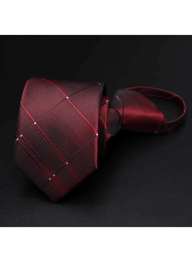 6pcs High Grade Mens Luxury Knotless Zipper Necktie Sets Soft Fabric 1200needles Classic Stripe Daily Business Style Formal Party Essential Gentleman Tie Neck Accessories - Image 5