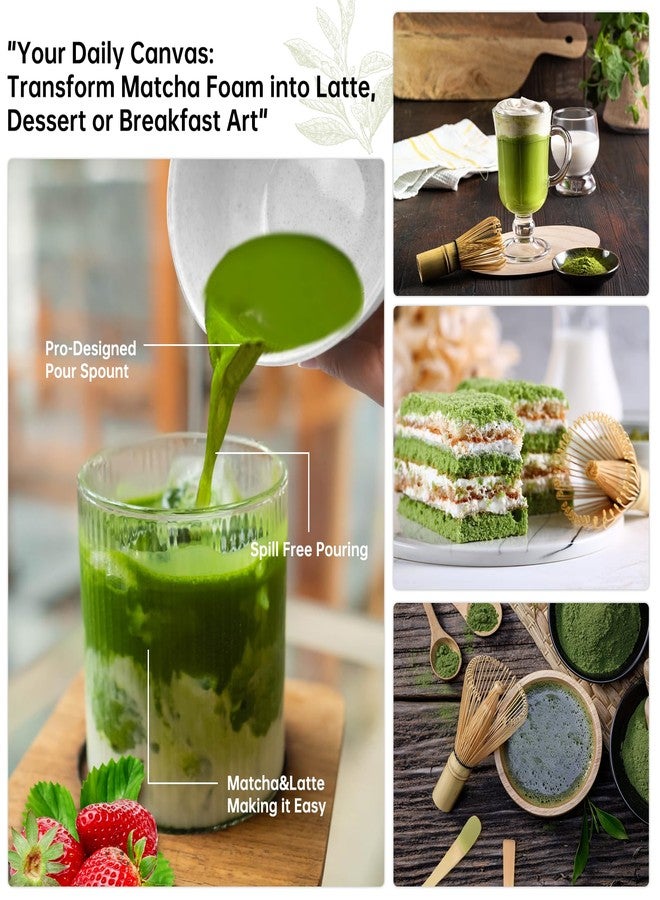 Bowasin Matcha Whisk Set Green 5PCS Matcha Whisk and bowl(Chawan) With Matcha Spoon and sifter Matcha Kit for Ceremony Matcha Tea Set Gift for Matcha Lovers - Image 4