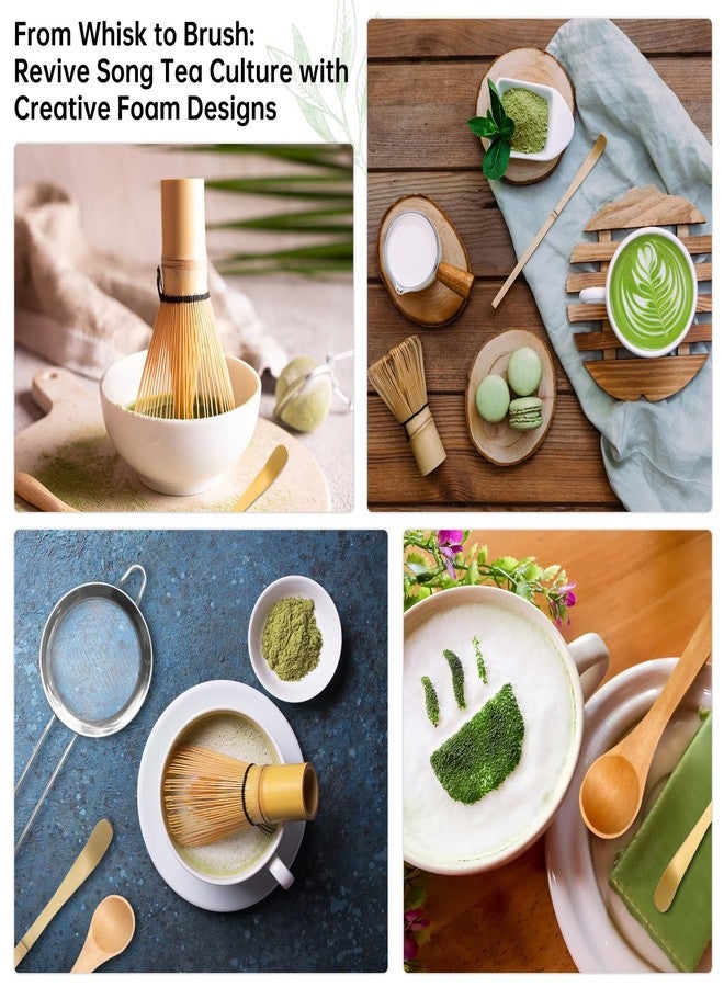 Bowasin Matcha Whisk Set Green 5PCS Matcha Whisk and bowl(Chawan) With Matcha Spoon and sifter Matcha Kit for Ceremony Matcha Tea Set Gift for Matcha Lovers - Image 5