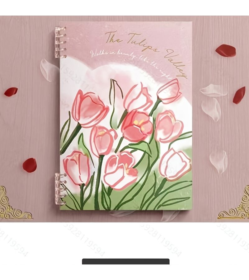 A5 Notebook 60 Pages Floral Cover Removable Design For Practice Office Study School - Image 4