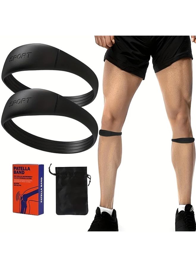 Green Silicone Patella Support Strap Knee Stabilizer Brace for Running Basketball Workout - Image 1
