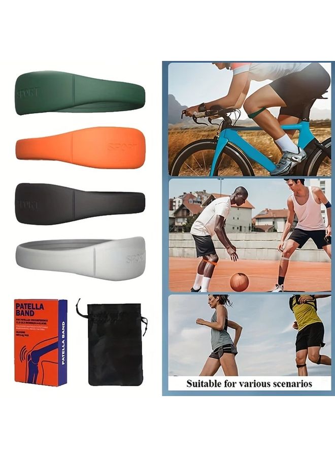 Green Silicone Patella Support Strap Knee Stabilizer Brace for Running Basketball Workout - Image 2