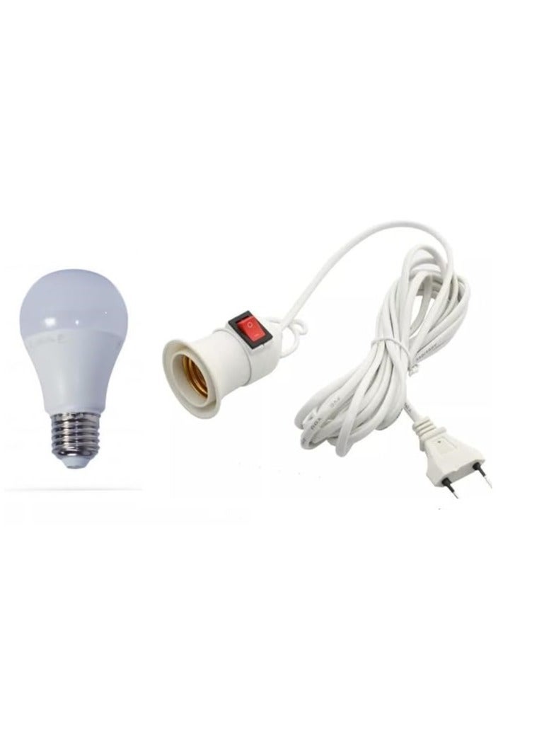 Connection with socket for lamp switch 4 m + 12 watt white bulb - Image 1
