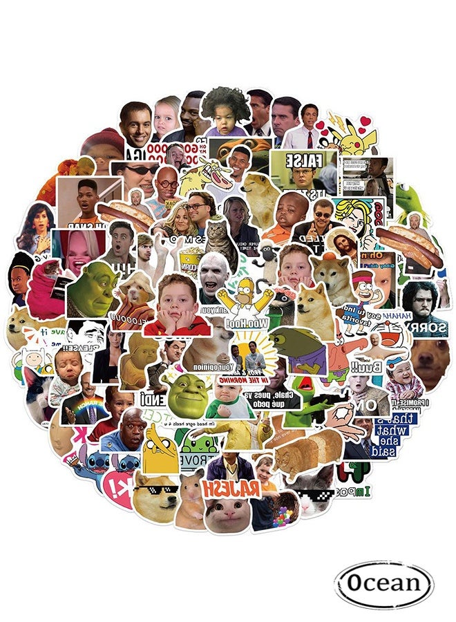 JS 100Pcs Waterproof Stickers for Water Bottle, Laptop, Skateboar, Computer, Phone, Cartoon Stickers for Kids Teens - Image 1