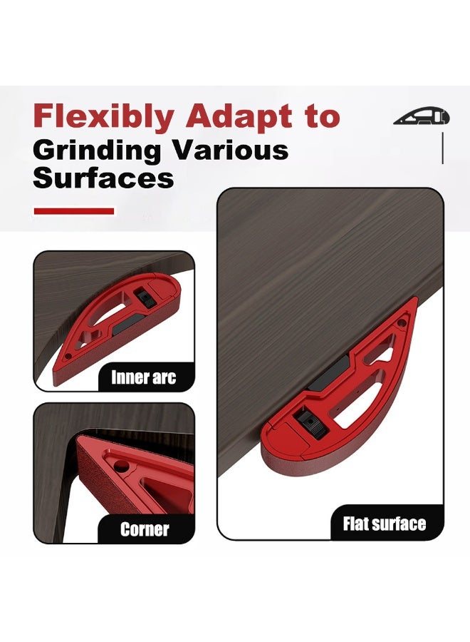 Aluminium Alloy Hand Sanding Paper Holder Portable Adjustable Curve Sanding Belt Sander Woodworking Tool, Stable Tension Wheel, Quick Belt Repair, Universal 330mm Sanding Belt Compatible Aluminium Alloy Hand Sanding Paper Holder - Image 4