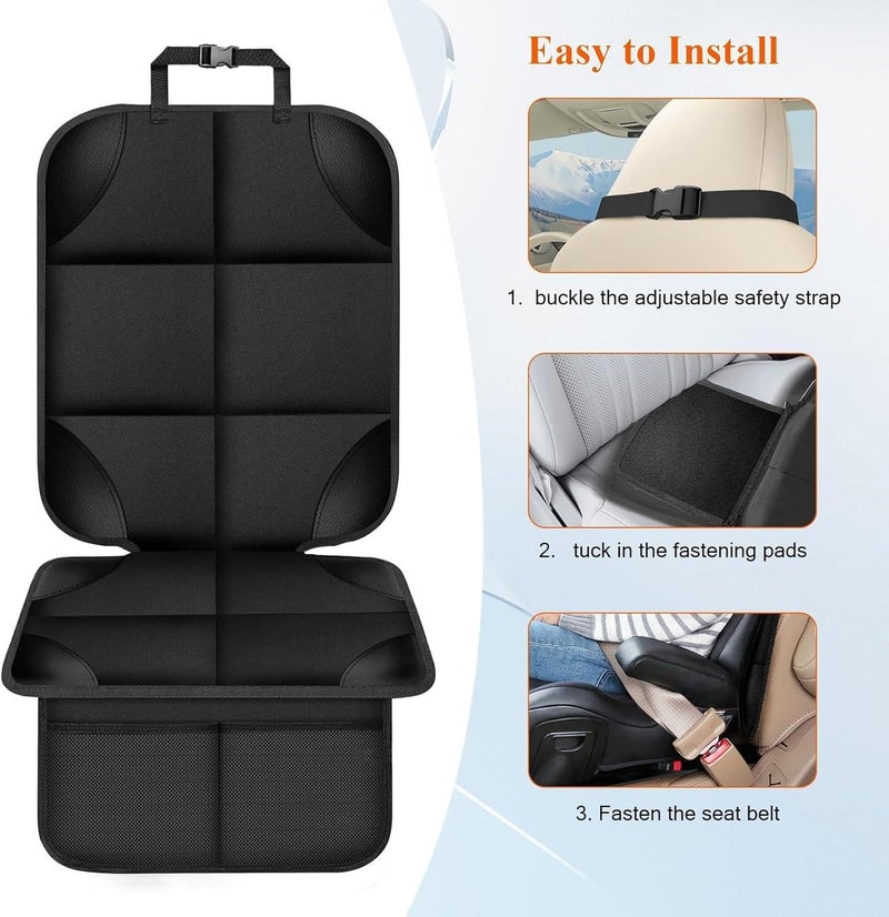 Car Seat Protector with Thick Padding & Anti-Slip Backing, Waterproof Seat Cover for Baby Car Seat, 600D Fabric with Storage Pocket - Image 5
