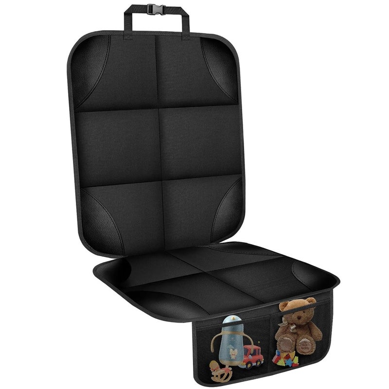 Car Seat Protector with Thick Padding & Anti-Slip Backing, Waterproof Seat Cover for Baby Car Seat, 600D Fabric with Storage Pocket - Image 1