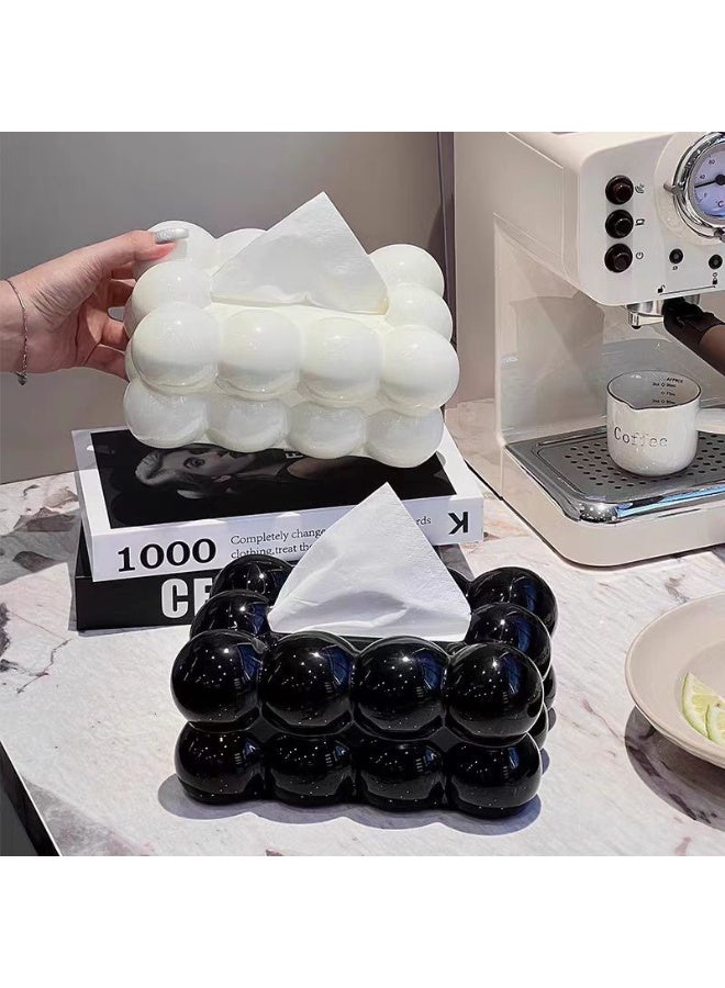 تانجبلب علبة مناديل فقاعات - منظم رفيع وخفيف الوزن لغرفة المعيشة والحمام وغرفة النوم والمكتب - حامل مناشف ورقية مبتكر لمناديل الوجه ومناديل القماش وأوراق التجفيف - Image 4