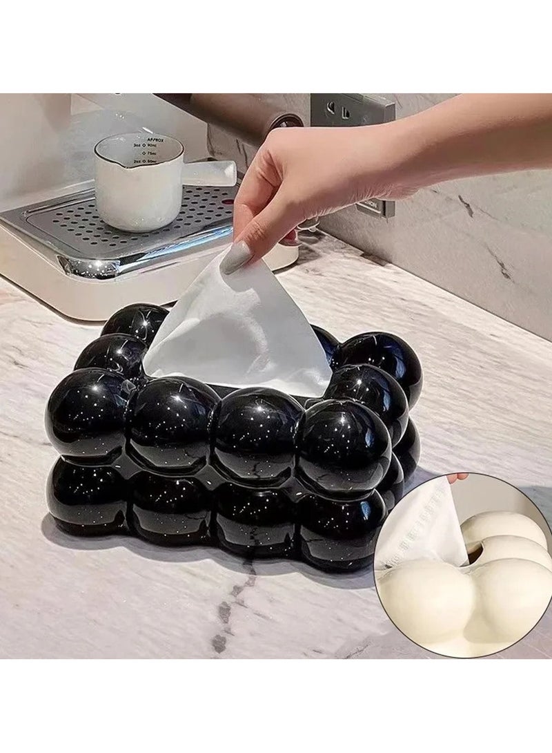 تانجبلب علبة مناديل فقاعات - منظم رفيع وخفيف الوزن لغرفة المعيشة والحمام وغرفة النوم والمكتب - حامل مناشف ورقية مبتكر لمناديل الوجه ومناديل القماش وأوراق التجفيف - Image 3