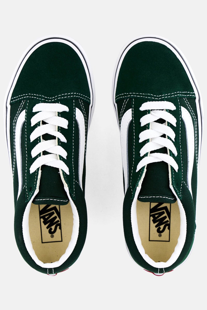 VANS أحذية تزلج للأطفال الأولاد بأسلوب قديم، لاصق، أخضر - Image 3