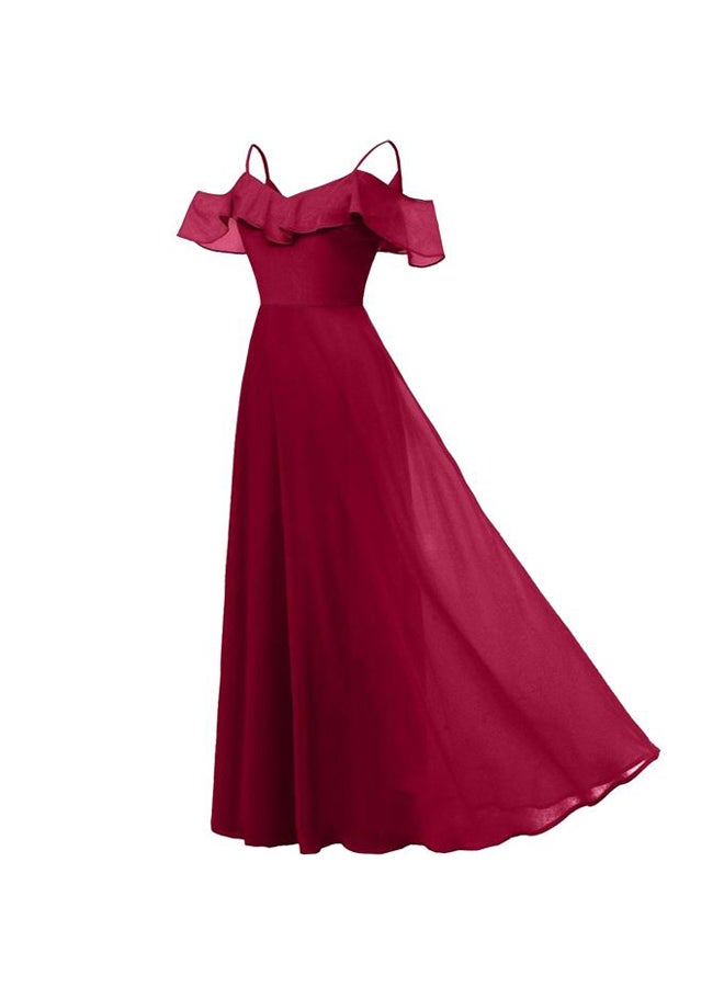 فاشون جروب فستان نسائى حمالات  شيفون ببطانة