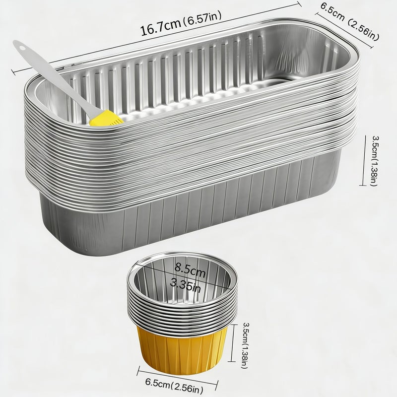 Thickened Food Grade Heat Resistant Rectangular Tin Foil Boxes Baking Cheese Sweet Potato Roasted Durian Air Fryer 10 Rectangles 10 Circles - Image 3