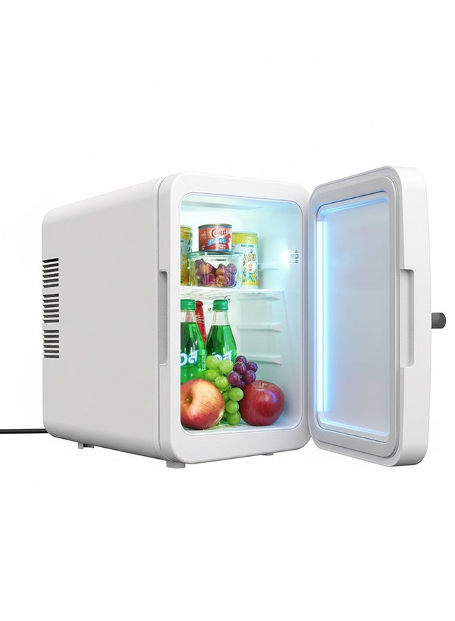 جوشبيرغ ثلاجة صغيرة سعة 4 لتر، ثلاجة محمولة للاستخدام المزدوج في السيارة والمنزل، وخزانة لتخزين مستحضرات التجميل، باللون الأبيض - Image 1