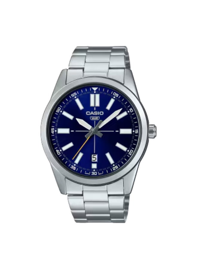 كاسيو ساعة يد رجالية ستانلس ستيل بعقارب -- -  مم