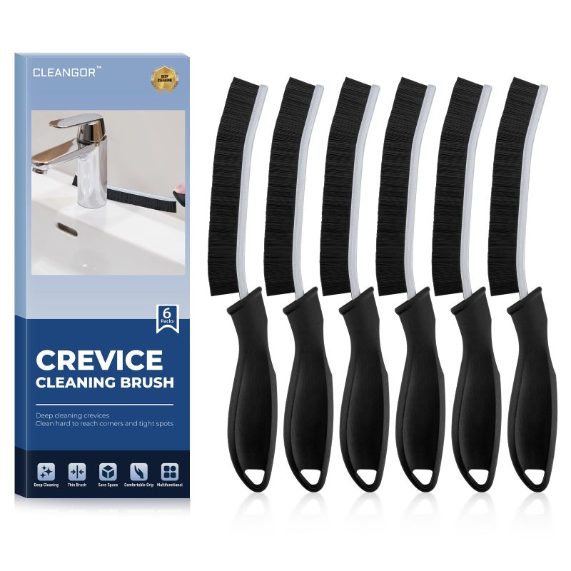 Cleangor Crevice Cleaning Brushes Cleaner Scrub Brush Tool for Hard to Reach Tight Space Home Essentials Cleaning Supplies for Shower Bathroom Kitchen Toilet Window