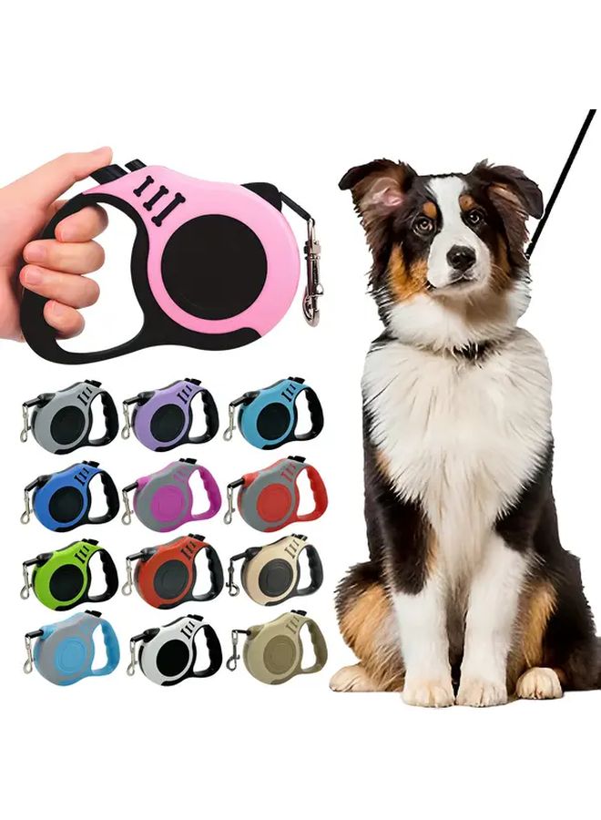 مِقْيَدُ الكلاب القابل للسحب بطول 16 قدمًا مع قفل أمان باللون الأحمر للكلاب متوسطة الحجم - Image 2