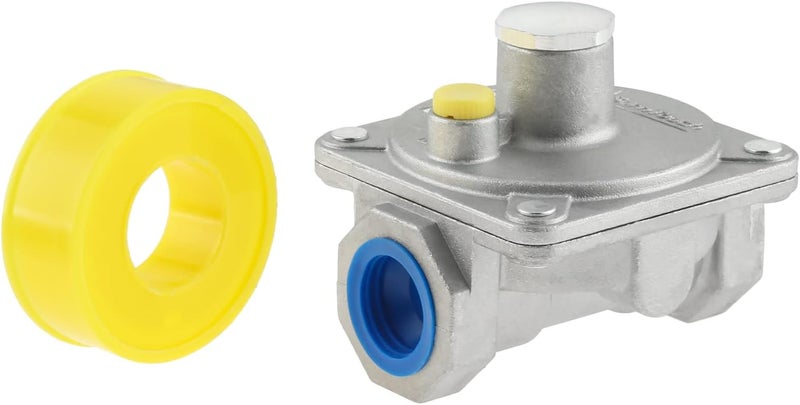 Aupoko منظم غاز طبيعي للشواء 1/2"-14NPT منظمات غاز البروبان، ضغط المدخل: 1/2" PSIG، ضغط المخرج LPG 5" W.C، لمنظم غاز طبيعي NPT ضغط منخفض مع شريط خيط خط الغاز - Image 1