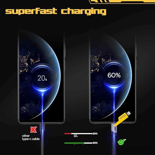 Punnkk 4 in 1 Metal Flat Braided Indestructible Cable 1m 65W/ PD 27W with lightning to type C, type C to C, Lighting to type A compatible for iPhones, iPads, Macbooks, Type C Laptops - Image 5