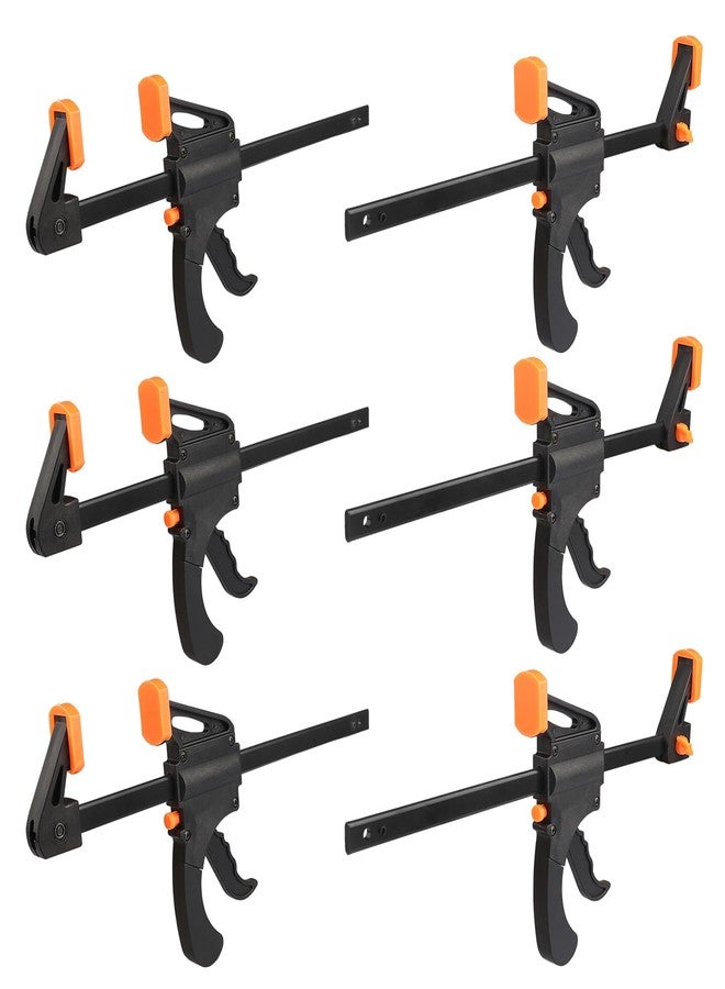 GENHAKON 6 Pack 10 Inch F Bar Clamp, Medium Duty 300lbs One Handed Clamps/Spreader, Bar Clamps for Woodworking, Crafting, by GENHAKON - Image 1