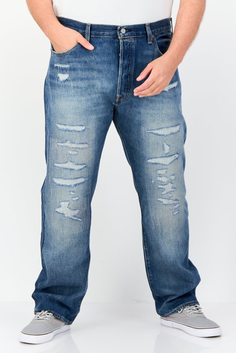 Levi's جينز رجالي بقصة عادية مغسول بدون مرونة، أزرق - Image 1