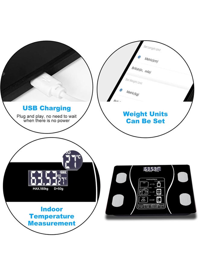 Intelligent Body Fat Scale,Digital Scale,High Precision Weight Bathroom Scale Body Composition Analyzer with Backlit LCD for Body Weight, Fat, Water, Muscle, BMI, Bone Mass, Smartphone App - Image 4