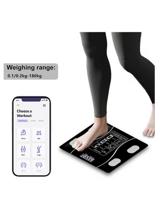 Intelligent Body Fat Scale,Digital Scale,High Precision Weight Bathroom Scale Body Composition Analyzer with Backlit LCD for Body Weight, Fat, Water, Muscle, BMI, Bone Mass, Smartphone App - Image 1