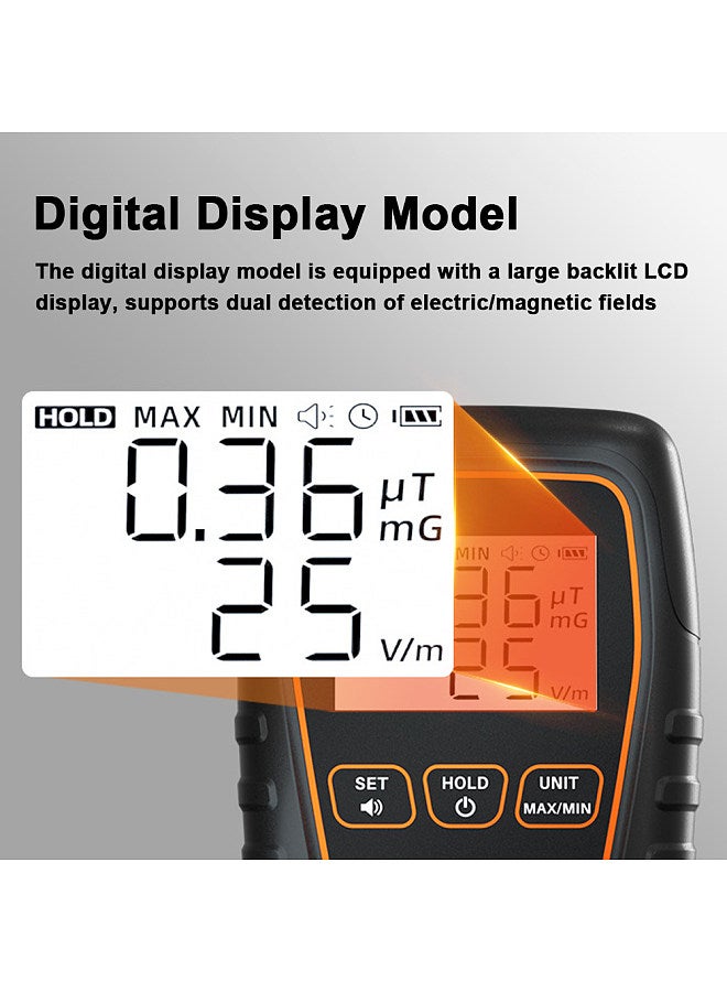 Handheld EMF Tester Portable Electromagnetic Radiation Detector Electromagnetic Radiation Intensity Measurement Instrument with Beep Alarm and Low Battery Indication Functions  - Image 5