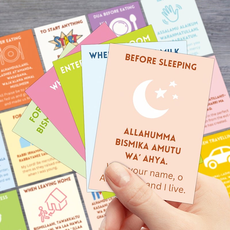 24 Islamic Daily Prayer Cards - Dua Flashcards for Muslims, Perfect Ramadan & Eid Gift - Image 1