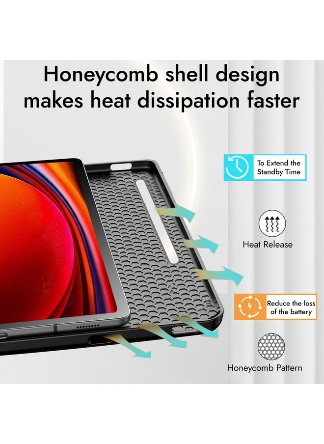Robustrion - Robustrion Cover for Samsung Tab S9 11 inch/Tab S9 FE Cover Case 10.9 inch, Flip Case Cover with [S Pen Holder] for Samsung Galaxy Tab S9 Tablet/Tab S9 FE Tablet Cover [Auto Sleep Wake] - Marble Green - Image 1